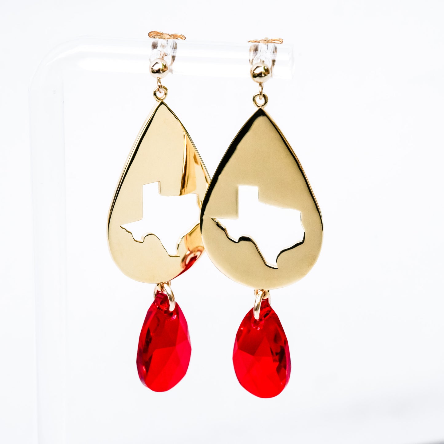 Cutout Texas Teardrop Dangle Earrings (Post Style)