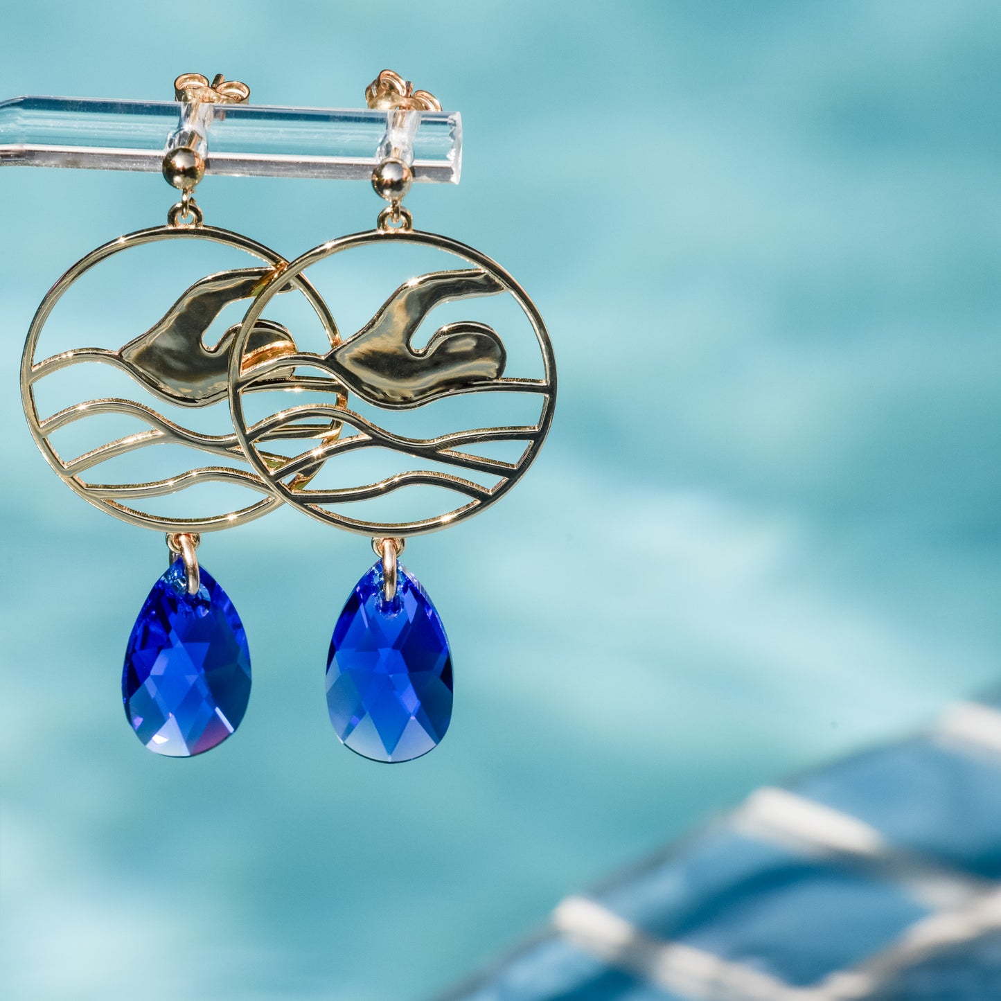 Swim Large Dangle Earrings (Post Style)