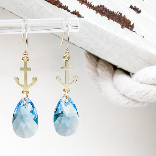 Anchor Dangle Earrings (Hook Style)