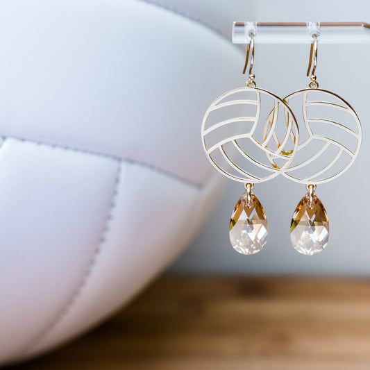 Volleyball Large Dangle Earrings (Hook Style)
