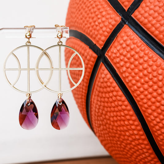 Basketball Large Dangle Earrings (Post Style)