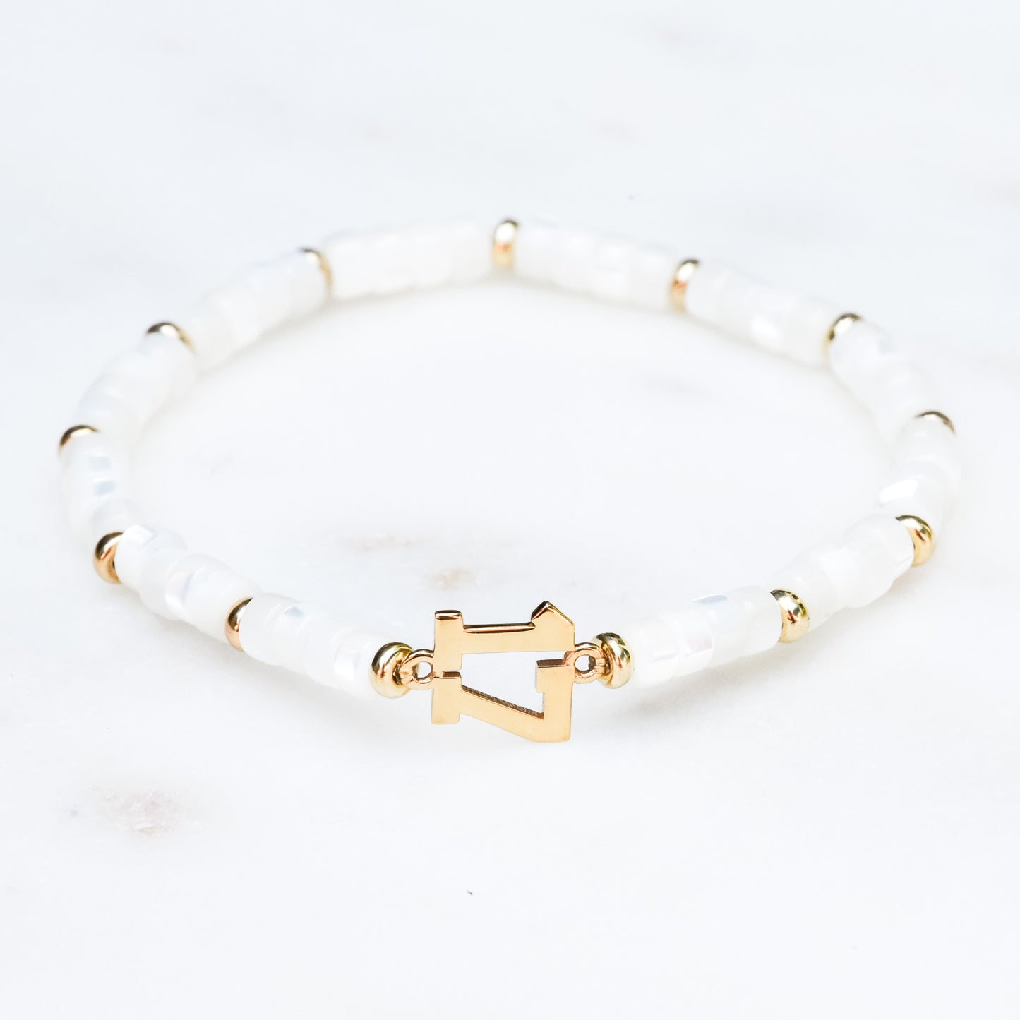 Mother of Pearl Bracelet with Number Pendant