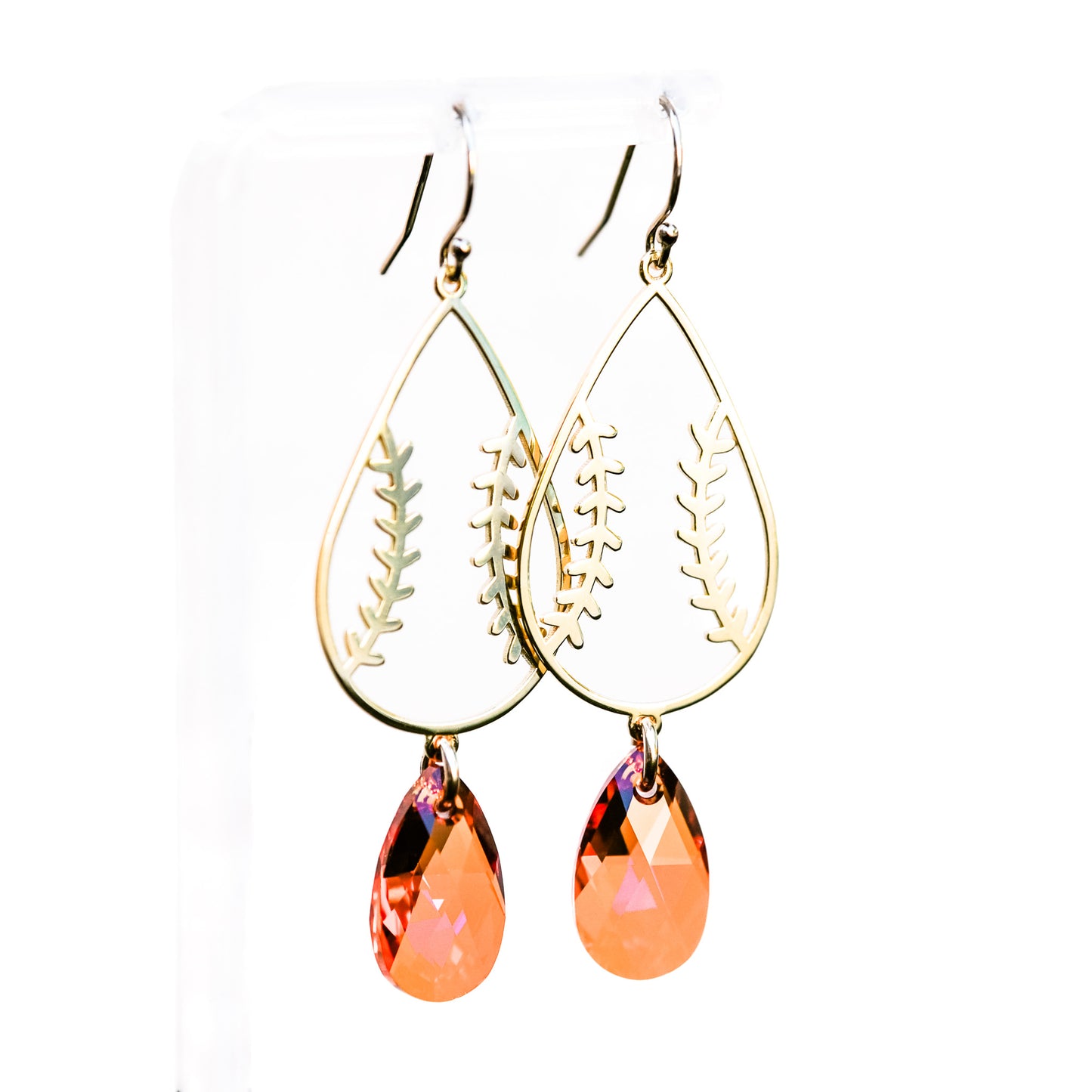 Baseball ~ Softball Teardrop Dangle Earrings (Hook Style)