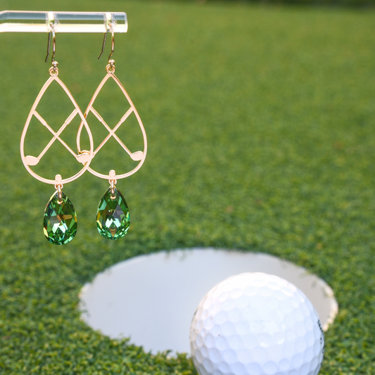 Golf Teardrop Dangle Earrings (Hook Style)