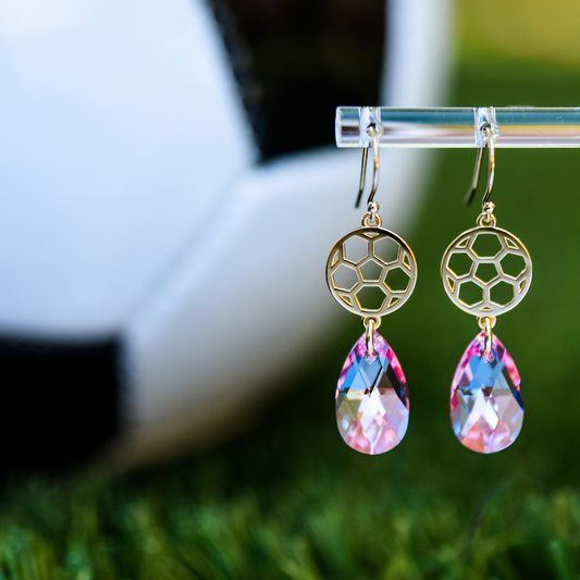 Soccer Small Dangle Earrings (Hook Style)