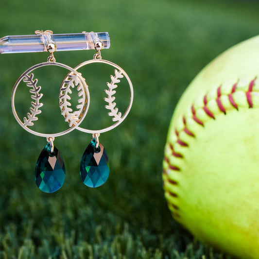 Baseball ~ Softball Large Dangle Earrings (Post Style)