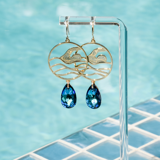 Swim Large Dangle Earrings (Hook Style)