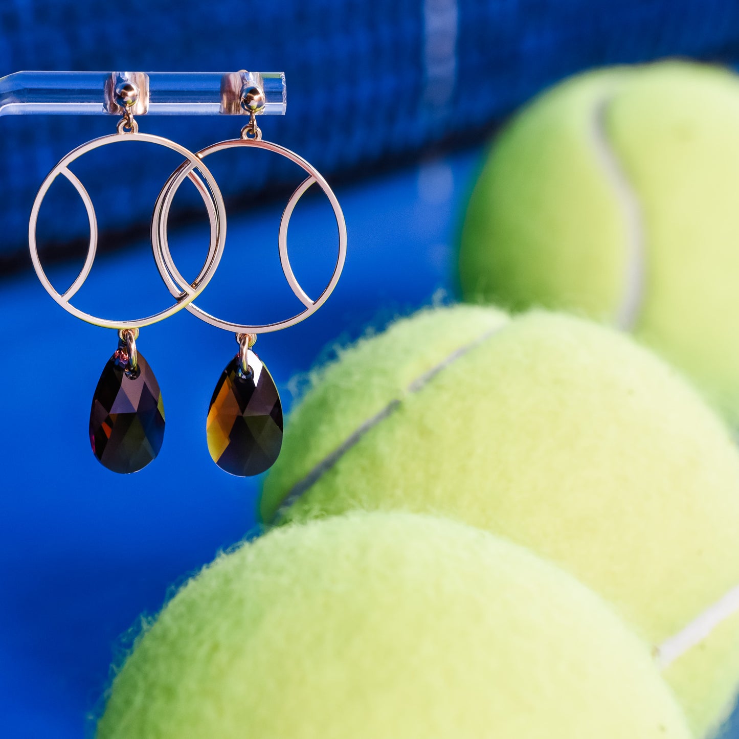 Tennis Large Dangle Earrings (Post Style)