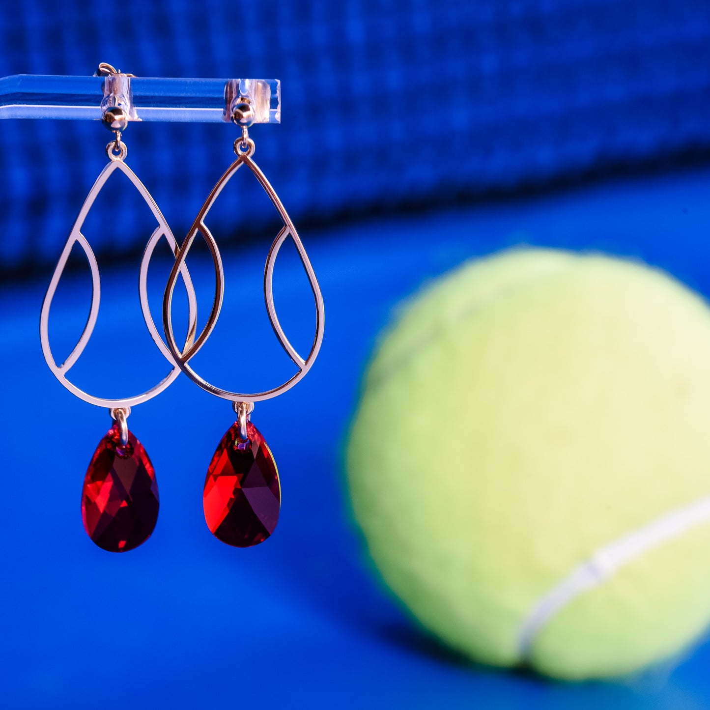 Tennis Teardrop Dangle Earrings (Post Style)