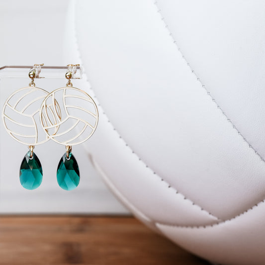 Volleyball Large Dangle Earrings (Post Style)