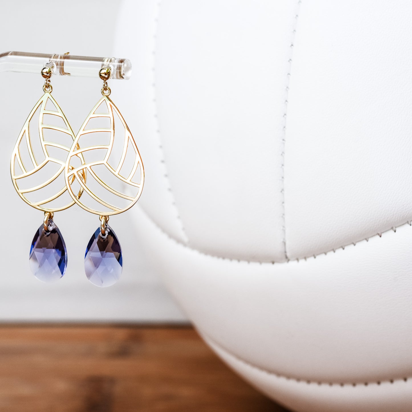 Volleyball Teardrop Dangle Earrings (Post Style)